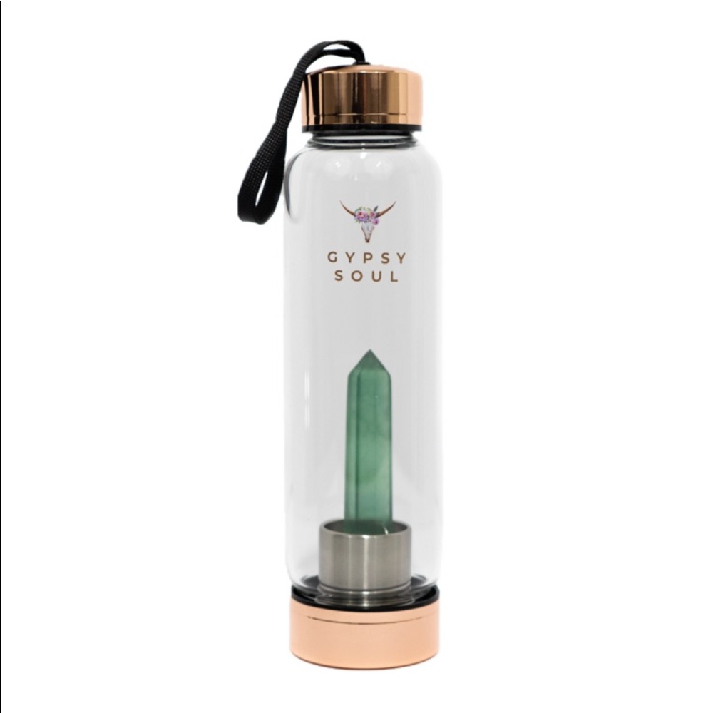 Gypsy Soul Aquamarine Quartz Crystal Water Bottle